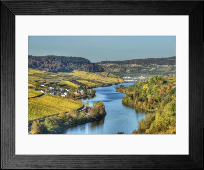 Framed Print : River Mosel with Nittel at fall, Rhineland-Palatinate, Germany Framed Print : River Mosel with Nittel at fall, Rhineland-Palatinate, Germany