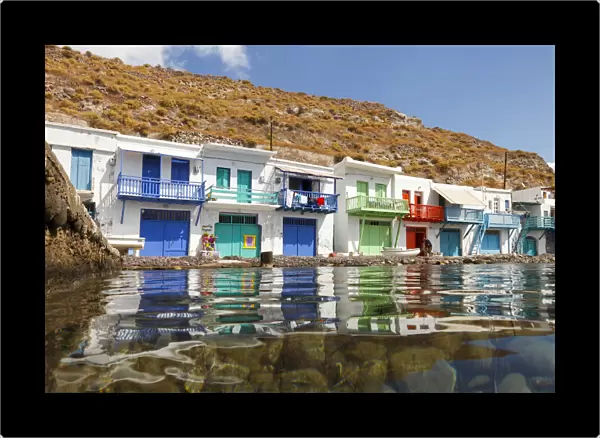 Colourful houses in the small village of Klima on the island of Milos, Cyclades, Greece