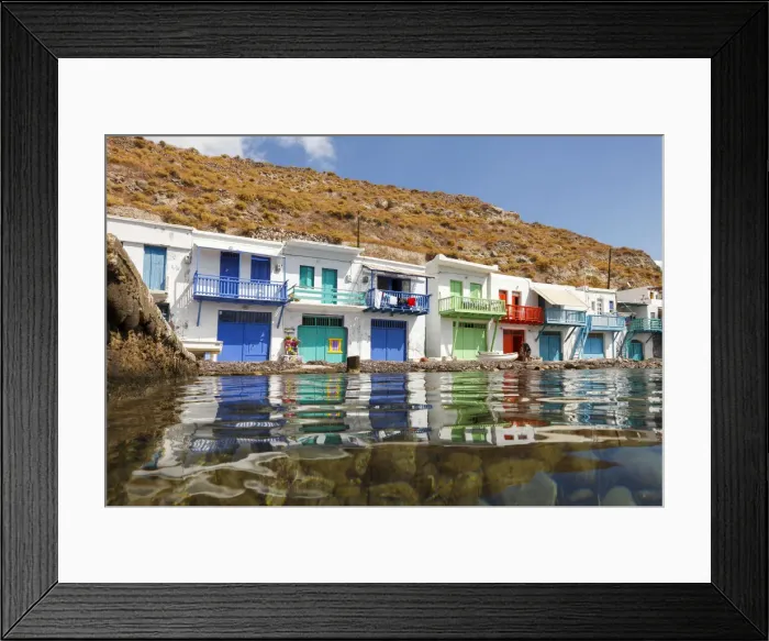 Framed Print : Colourful houses in the small village of Klima on the island of Milos, Cyclades, Greece Framed Print : Colourful houses in the small village of Klima on the island of Milos, Cyclades, Greece