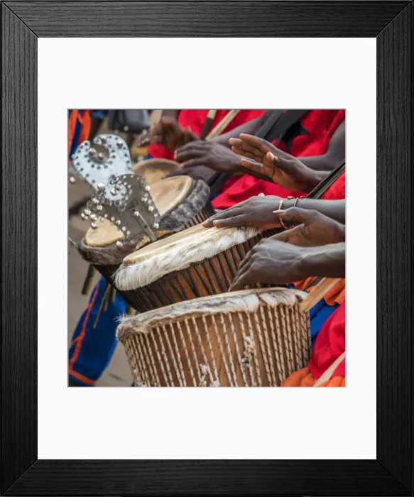 Framed Print : Africa, Guinea Bissau. Bissau, musicians playing during the Carnivals parade Framed Print : Africa, Guinea Bissau. Bissau, musicians playing during the Carnivals parade