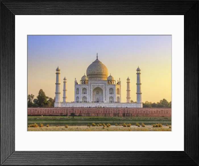 Framed Print : India, Taj Mahal memorial at sunset Framed Print : India, Taj Mahal memorial at sunset