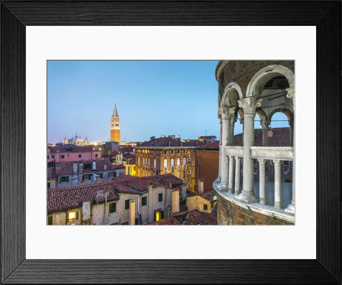 Framed Print : Cityscape at dusk from Palazzo Contarini del Bovolo, Venice, Veneto, Italy Framed Print : Cityscape at dusk from Palazzo Contarini del Bovolo, Venice, Veneto, Italy
