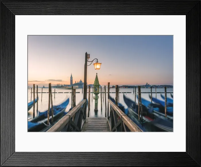 Framed Print : Venice, Veneto, Italy. Waterfront in Riva degli Schiavoni at sunrise