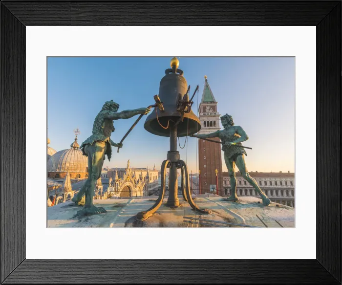 Framed Print : The Moors on top of the St Marks Clock Tower, St Marks Square, Venice, Veneto, Italy Framed Print : The Moors on top of the St Marks Clock Tower, St Marks Square, Venice, Veneto, Italy