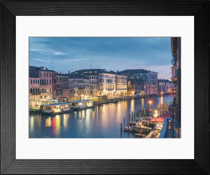 Framed Print : The Grand Canal (Canal Grande) at dusk, Venice, Veneto, Italy Framed Print : The Grand Canal (Canal Grande) at dusk, Venice, Veneto, Italy