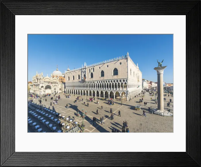 Framed Print : Venice, Veneto, Italy. High angle view over Piazzetta San Marco and Doges Palace Framed Print : Venice, Veneto, Italy. High angle view over Piazzetta San Marco and Doges Palace
