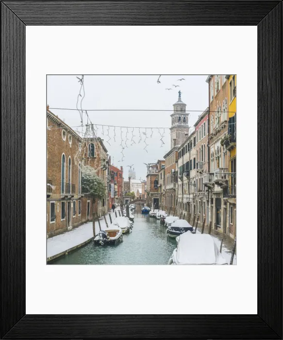 Framed Print : Campo San Barnaba, with pristine snow, Venice, Veneto, Italy Framed Print : Campo San Barnaba, with pristine snow, Venice, Veneto, Italy