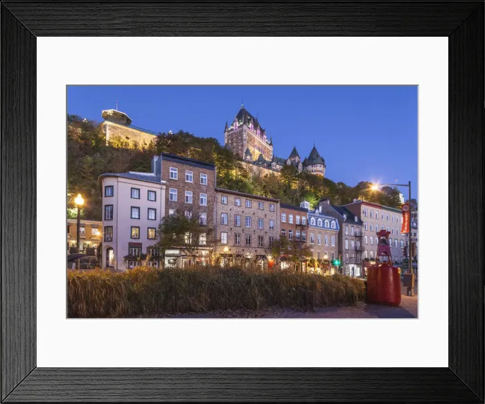 Framed Print : Canada, Quebec, Quebec City, Chateau Frontenac Hotel and buildings along Boulevard Champlain Framed Print : Canada, Quebec, Quebec City, Chateau Frontenac Hotel and buildings along Boulevard Champlain