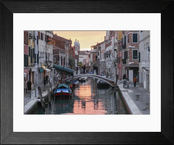 Framed Print : Colorful Evening over the Rio San Barnaba, Venice, Veneto, Italy Framed Print : Colorful Evening over the Rio San Barnaba, Venice, Veneto, Italy