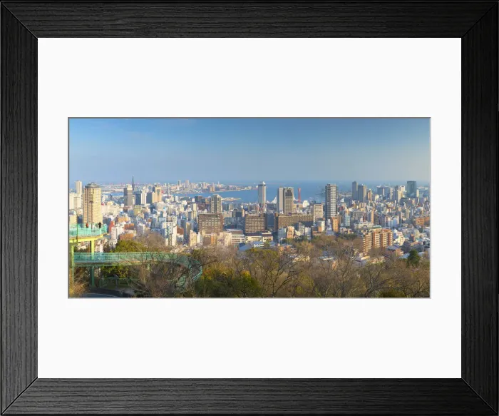 Framed Print : View of Kobe skyline, Kobe, Kansai, Japan