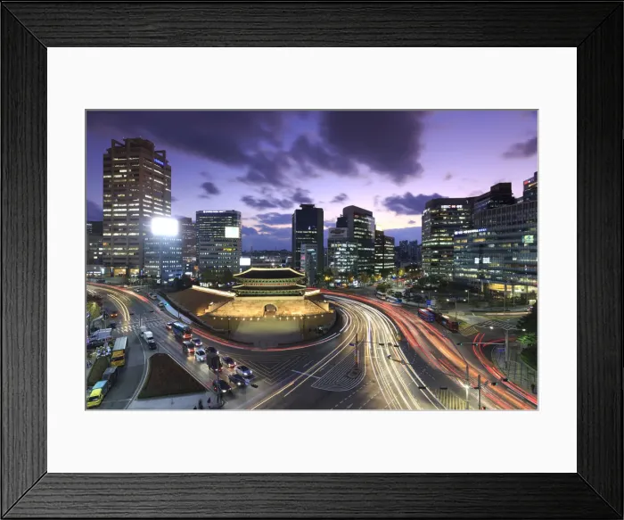 Framed Print : South Korea, Seoul, Namdaemun Gate at night, also known as the Sungnyemun (literally Framed Print : South Korea, Seoul, Namdaemun Gate at night, also known as the Sungnyemun (literally