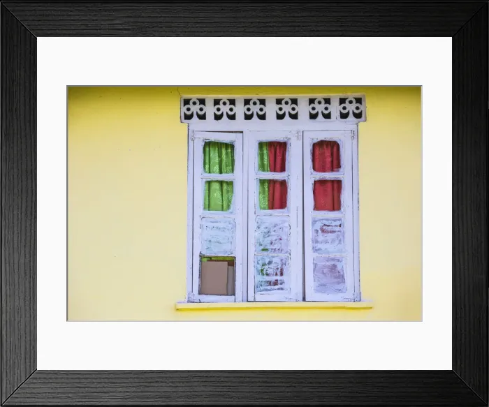 Framed Print : St Vincent and The Grenadines, Union Island, Clifton, Colourful windows Framed Print : St Vincent and The Grenadines, Union Island, Clifton, Colourful windows