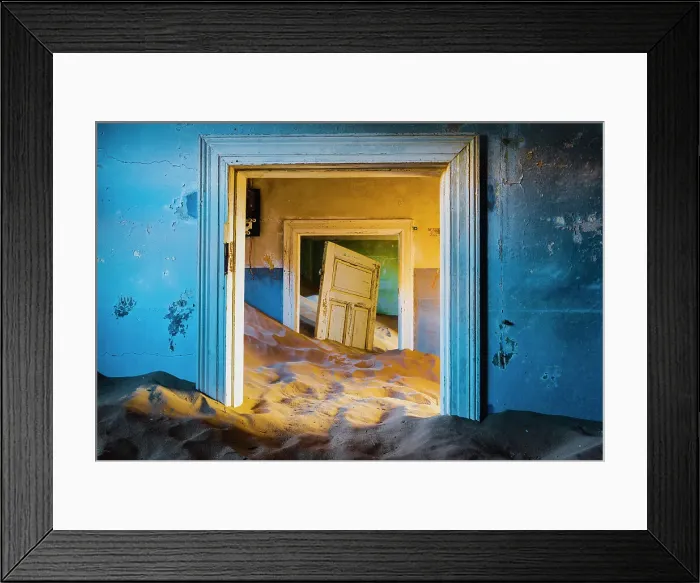 Framed Print : Kolmanskop, Luderitz, Namibia, Africa. Inside of an abandoned building Framed Print : Kolmanskop, Luderitz, Namibia, Africa. Inside of an abandoned building