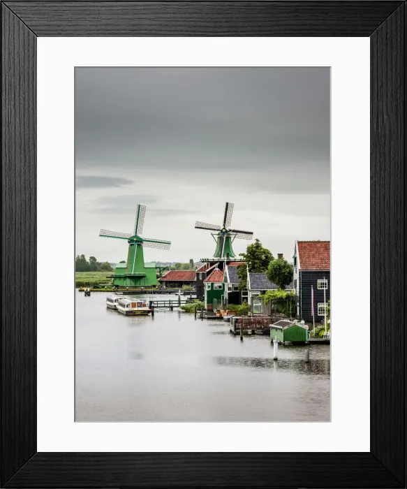 Framed Print : Windmills in Zaanse Schans, Zaandam, North Holland, The Netherlands Framed Print : Windmills in Zaanse Schans, Zaandam, North Holland, The Netherlands