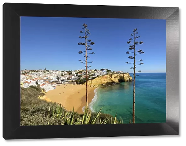 The beach and village of Carvoeiro. Lagoa, Algarve, Portugal