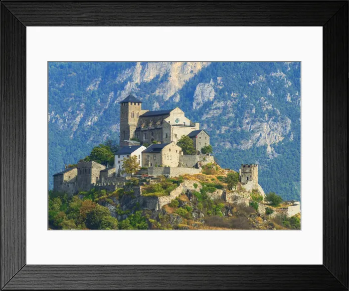 Framed Print : Basilique de Valere at Sion, Valais, Switzerland