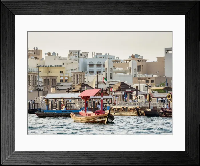Framed Print : Abra Boat on Dubai Creek, Dubai, United Arab Emirates Framed Print : Abra Boat on Dubai Creek, Dubai, United Arab Emirates