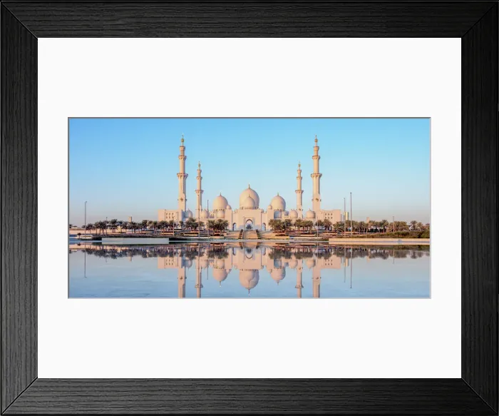 Framed Print : Sheikh Zayed bin Sultan Al Nahyan Grand Mosque at sunrise, Abu Dhabi, United Arab