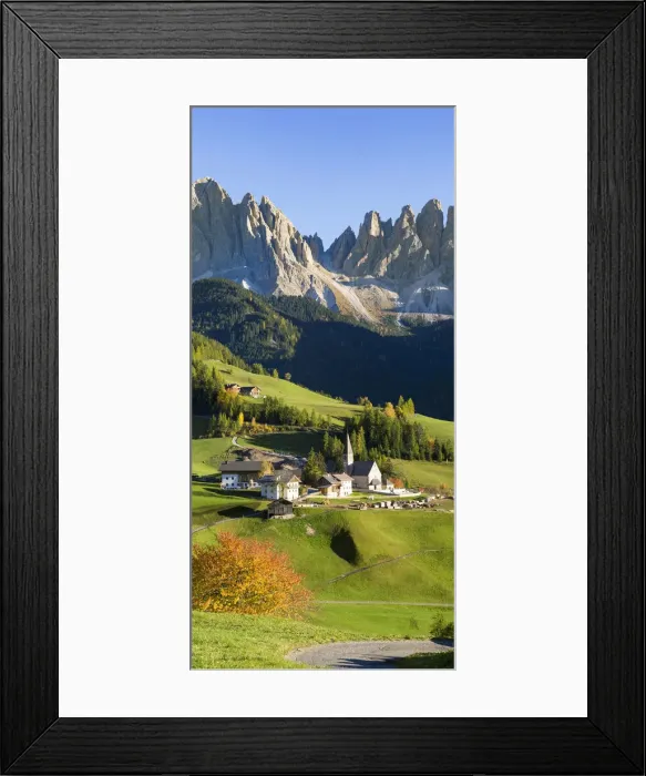 Framed Print : Autumn in the Italian Dolomites Alps, Funes Valley, Trentino Alto Adige, Italy Framed Print : Autumn in the Italian Dolomites Alps, Funes Valley, Trentino Alto Adige, Italy
