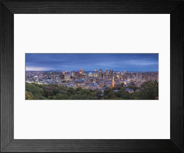 Framed Print : Canada, Quebec, Montreal, elevated skyline from Mount Royal, dusk Framed Print : Canada, Quebec, Montreal, elevated skyline from Mount Royal, dusk