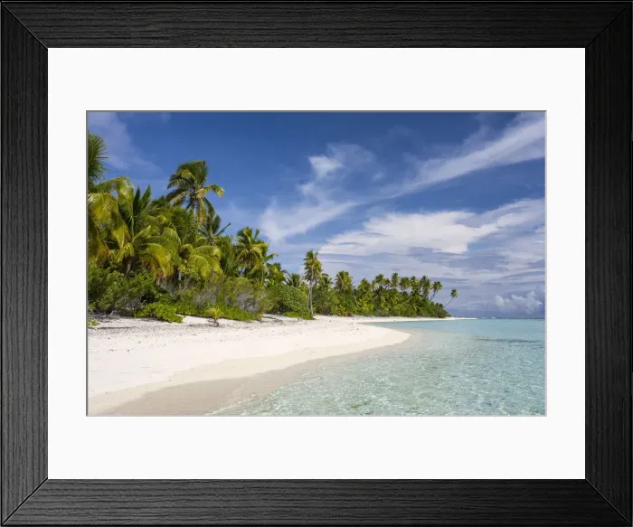 Framed Print : Cook Islands, Aitutaki Atoll, Tropical island and beach Framed Print : Cook Islands, Aitutaki Atoll, Tropical island and beach