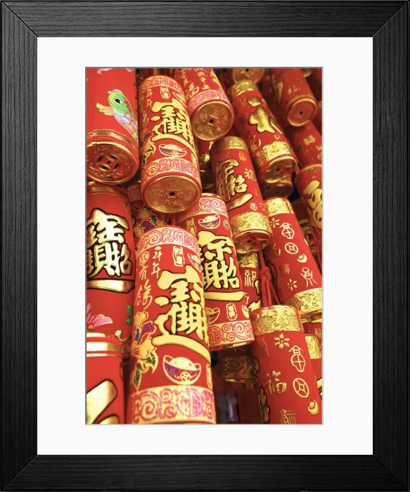 Framed Print : Imitation Fire Crackers Used As Chinese New Year Decorations, Hong Kong, Special Framed Print : Imitation Fire Crackers Used As Chinese New Year Decorations, Hong Kong, Special