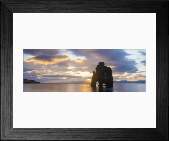Framed Print : Hvitserkur rock formation at sunset, Vatnsnes peninsular, Iceland Framed Print : Hvitserkur rock formation at sunset, Vatnsnes peninsular, Iceland