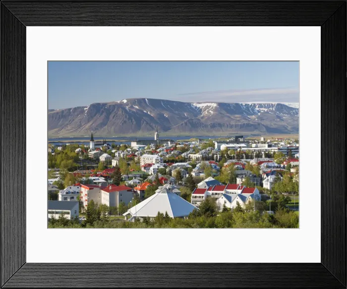 Framed Print : Elevated view across Reykjavic, Iceleand Framed Print : Elevated view across Reykjavic, Iceleand