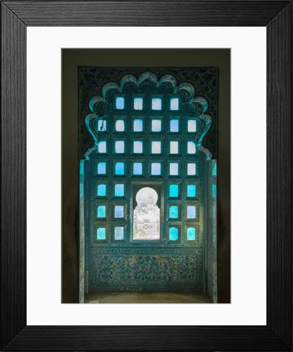 Framed Print : Window detail in the City Palace, Udaipur, Rajasthan, India Framed Print : Window detail in the City Palace, Udaipur, Rajasthan, India