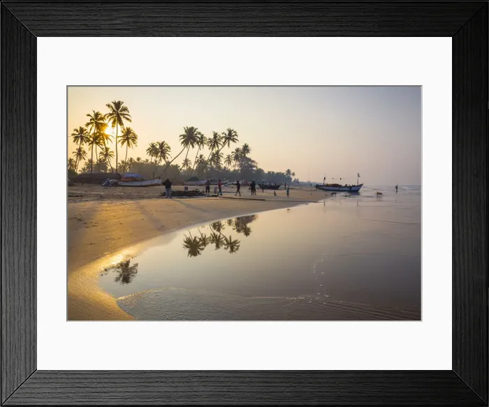 Framed Print : India, Goa, Fishermen on Colva beach Framed Print : India, Goa, Fishermen on Colva beach