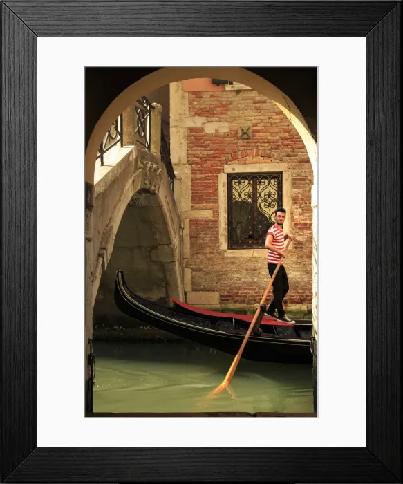 Framed Print : Italy, Veneto, Venice, Sestiere of San Marco, Small canal and Gondola Framed Print : Italy, Veneto, Venice, Sestiere of San Marco, Small canal and Gondola