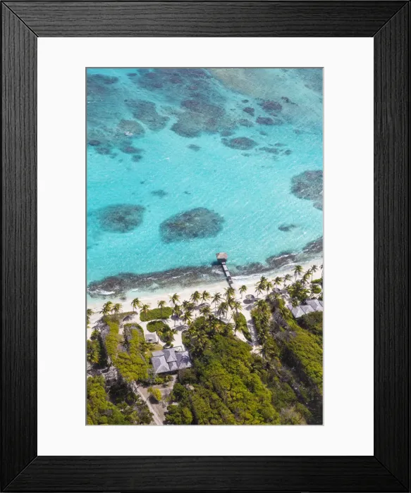 Framed Print : St Vincent and The Grenadines, Aerial view of Petit St Vincent Framed Print : St Vincent and The Grenadines, Aerial view of Petit St Vincent