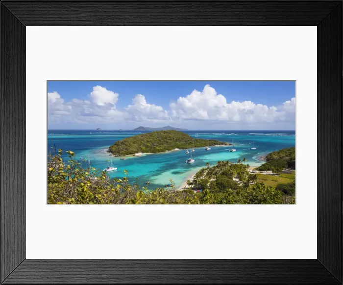 Framed Print : St Vincent and The Grenadines, Tobago Cays, Petit Bateau looking across to Petit Rameau Framed Print : St Vincent and The Grenadines, Tobago Cays, Petit Bateau looking across to Petit Rameau