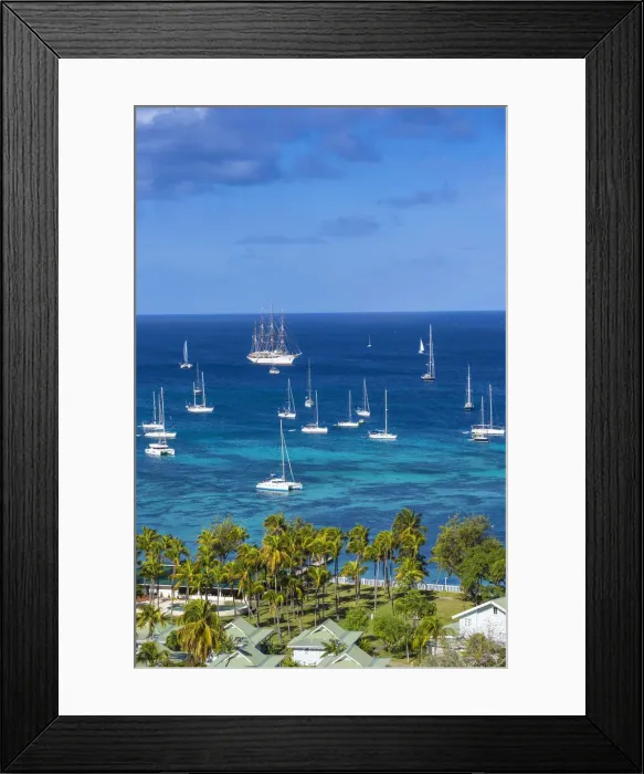 Framed Print : St Vincent and The Grenadines, Bequia, View of Sea Cloud 1 cruise ship in Admiralty Bay Framed Print : St Vincent and The Grenadines, Bequia, View of Sea Cloud 1 cruise ship in Admiralty Bay