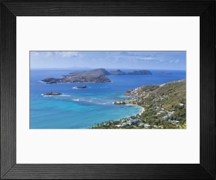 Framed Print : St Vincent and The Grenadines, Bequia, View of Friendship Bay, Petit Nevis and Isle A Quatre Framed Print : St Vincent and The Grenadines, Bequia, View of Friendship Bay, Petit Nevis and Isle A Quatre