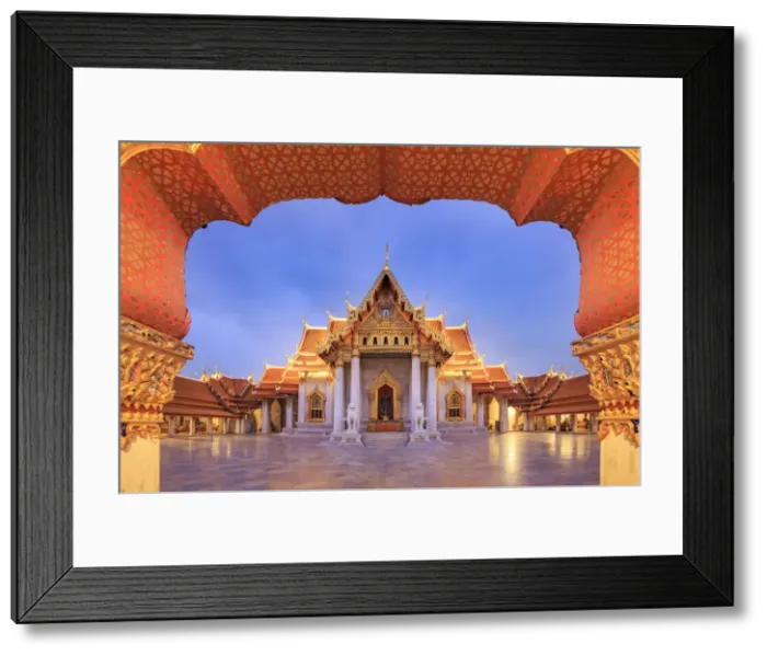 Framed Print : Thailand, Bangkok, Wat Benchamabopit (Marble Temple) Framed Print : Thailand, Bangkok, Wat Benchamabopit (Marble Temple)