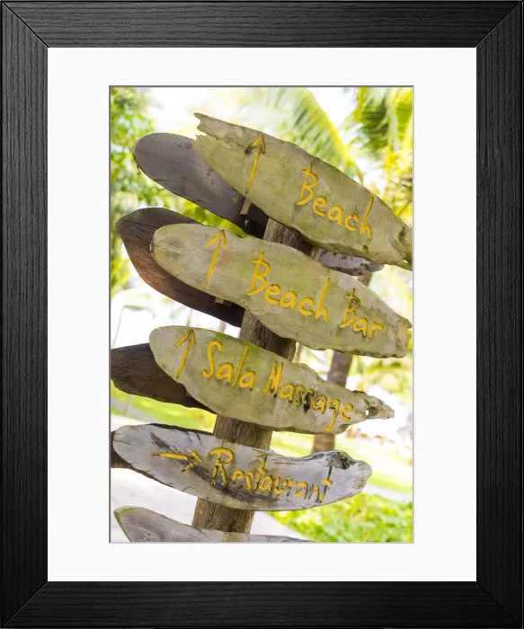 Framed Print : Rustic sign, Ko Kut, nr. Ko Chang, Thailand Framed Print : Rustic sign, Ko Kut, nr. Ko Chang, Thailand