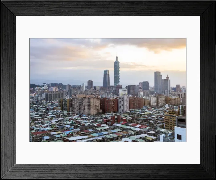 Framed Print : Taiwan, Taipei, City skyline and Taipei 101 building Framed Print : Taiwan, Taipei, City skyline and Taipei 101 building