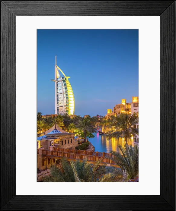 Framed Print : Burj Al Arab & Jumeirah Al Qasr hotels, Madinat Jumeirah, Dubai, United Arab Emirates Framed Print : Burj Al Arab & Jumeirah Al Qasr hotels, Madinat Jumeirah, Dubai, United Arab Emirates