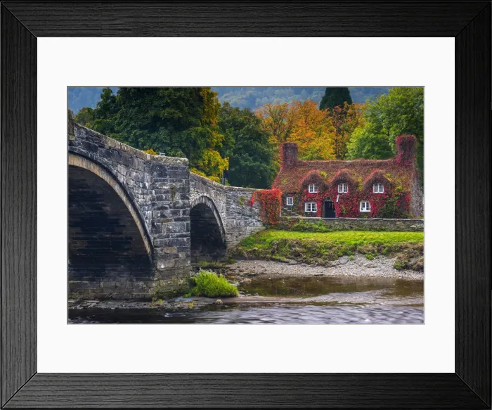Framed Print : UK, Wales, Conwy, Llanrwst, River Conwy, Inigo Jones Bridge, Tu Hwnt iar Bont (Beyond Framed Print : UK, Wales, Conwy, Llanrwst, River Conwy, Inigo Jones Bridge, Tu Hwnt iar Bont (Beyond