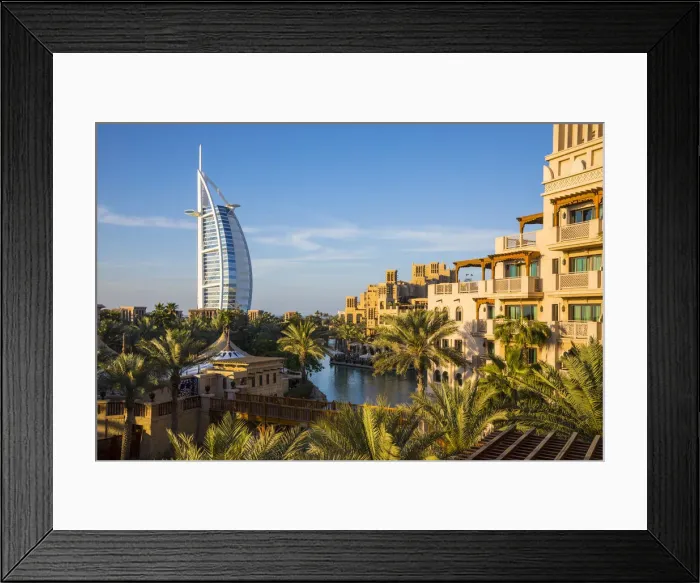 Framed Print : Burj Al Arab & Jumeirah Al Qasr hotels, Madinat Jumeirah, Dubai, United Arab Emirates Framed Print : Burj Al Arab & Jumeirah Al Qasr hotels, Madinat Jumeirah, Dubai, United Arab Emirates