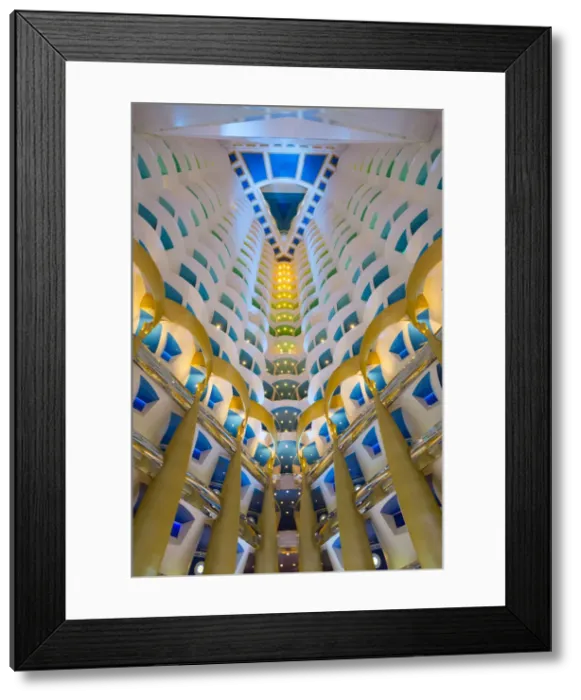 Framed Print : Atrium inside the Burj Al Arab hotel, Jumeirah, Dubai, United Arab Emirates Framed Print : Atrium inside the Burj Al Arab hotel, Jumeirah, Dubai, United Arab Emirates
