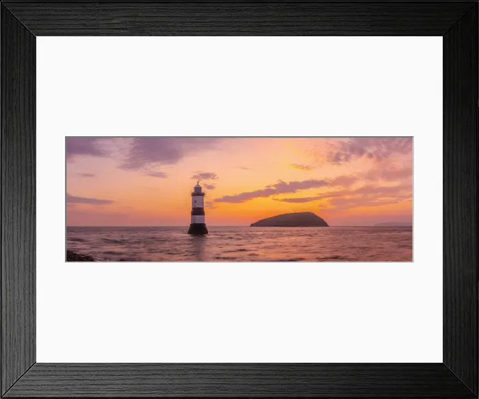 Framed Print : UK, Wales, Anglesey, Penmon, Black Point, Trwyn Du Lighthouse (Penmon Lighthouse)