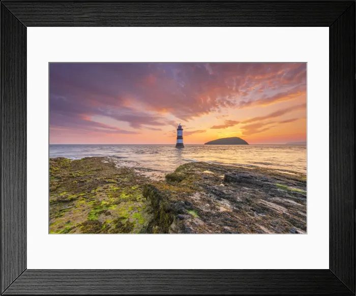 Framed Print : UK, Wales, Anglesey, Penmon, Black Point, Trwyn Du Lighthouse (Penmon Lighthouse)