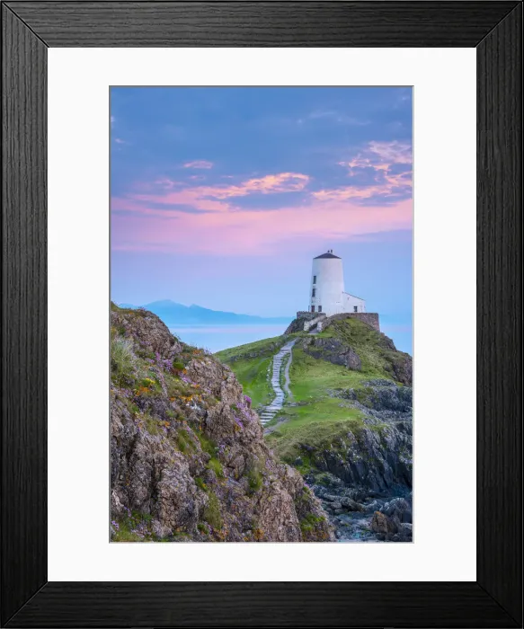 Framed Print : UK, Wales, Anglesey, Llanddwyn Island, Menai Strait, Twr Mawr lighthouse