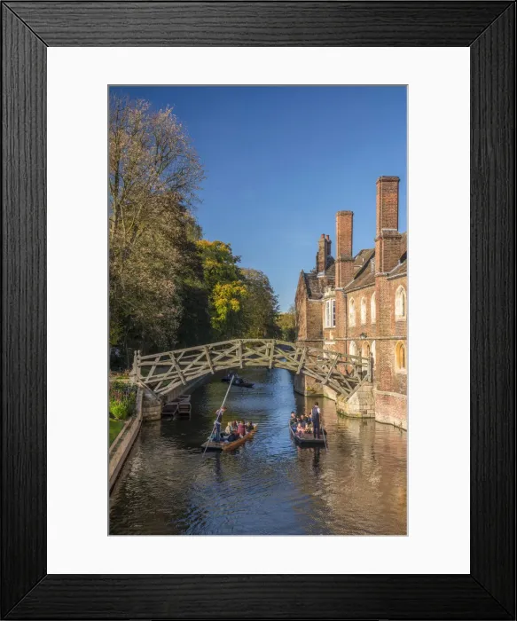 Framed Print : UK, England, Cambridgeshire, Cambridge, River Cam, Queens College, Mathematical Bridge Framed Print : UK, England, Cambridgeshire, Cambridge, River Cam, Queens College, Mathematical Bridge