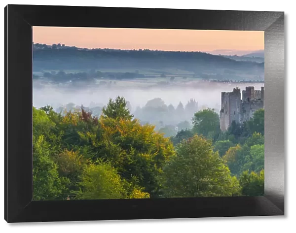 UK, England, Shropshire, Ludlow, Ludlow Castle at Sunrise