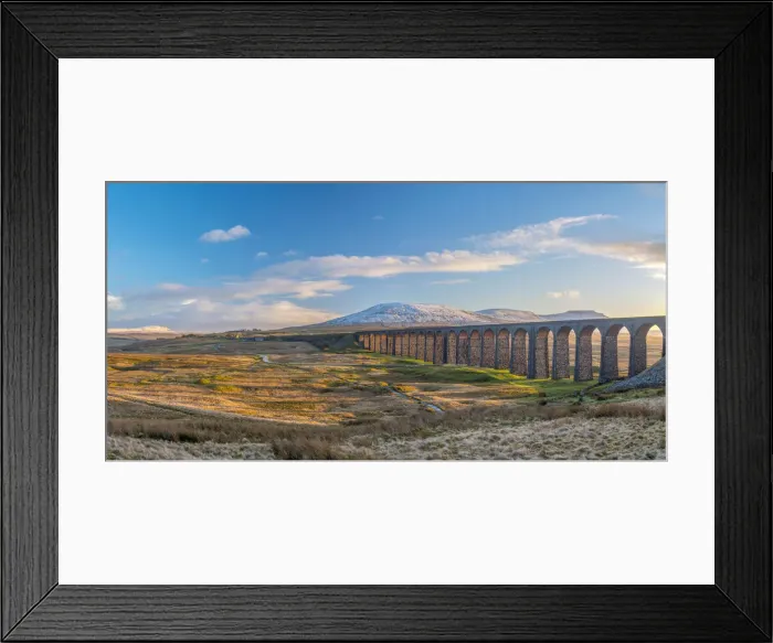 Framed Print : UK, England, North Yorkshire, Ribblehead Viaduct and Ingleborough mountain, one of Framed Print : UK, England, North Yorkshire, Ribblehead Viaduct and Ingleborough mountain, one of