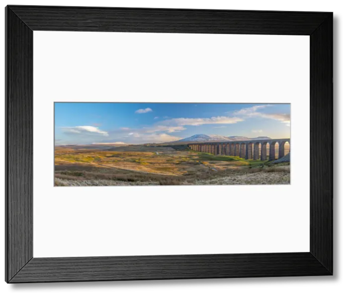 Framed Print : UK, England, North Yorkshire, Ribblehead Viaduct and Ingleborough mountain, one of Framed Print : UK, England, North Yorkshire, Ribblehead Viaduct and Ingleborough mountain, one of