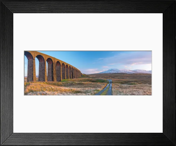 Framed Print : UK, England, North Yorkshire, Ribblehead Viaduct and Ingleborough mountain, one of